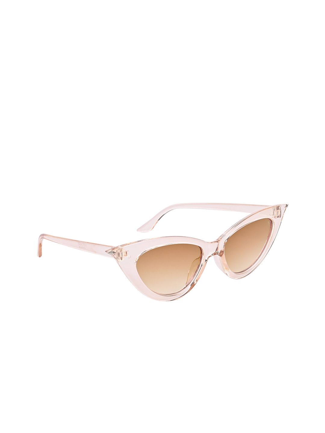 Voyage Women Brown Lens & White Cateye Sunglasses with UV Protected Lens Price in India