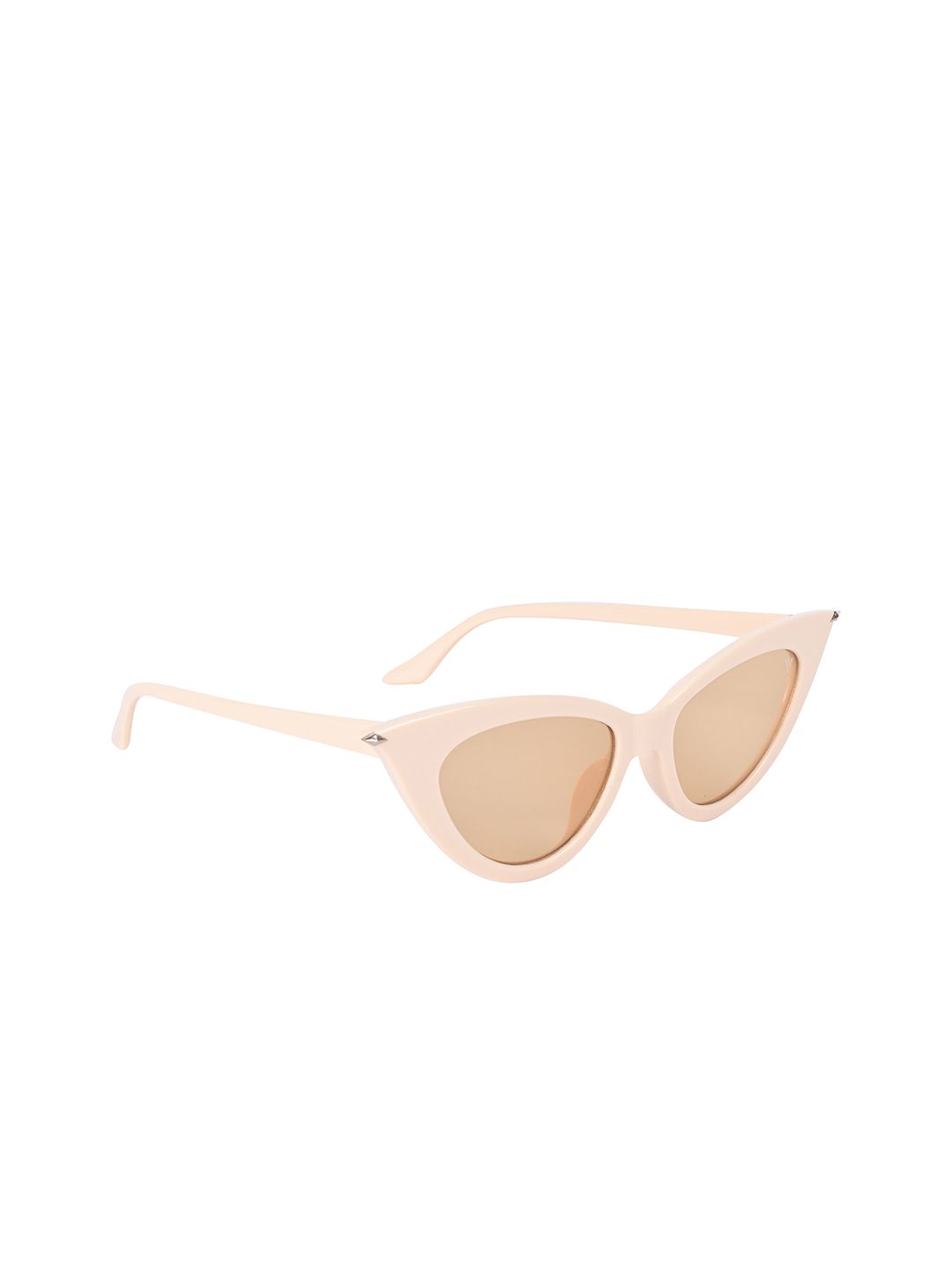 Voyage Women Brown Lens & White Cateye Sunglasses with UV Protected Lens Price in India