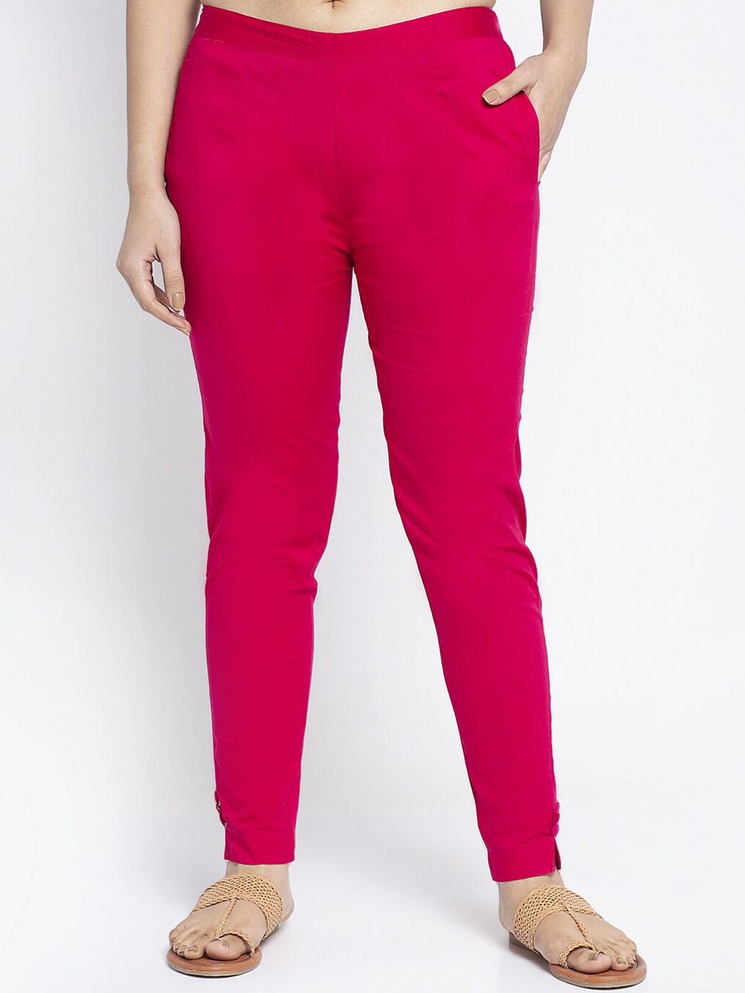 GRACIT Women Pink Smart Skinny Fit Regular Trousers Price in India