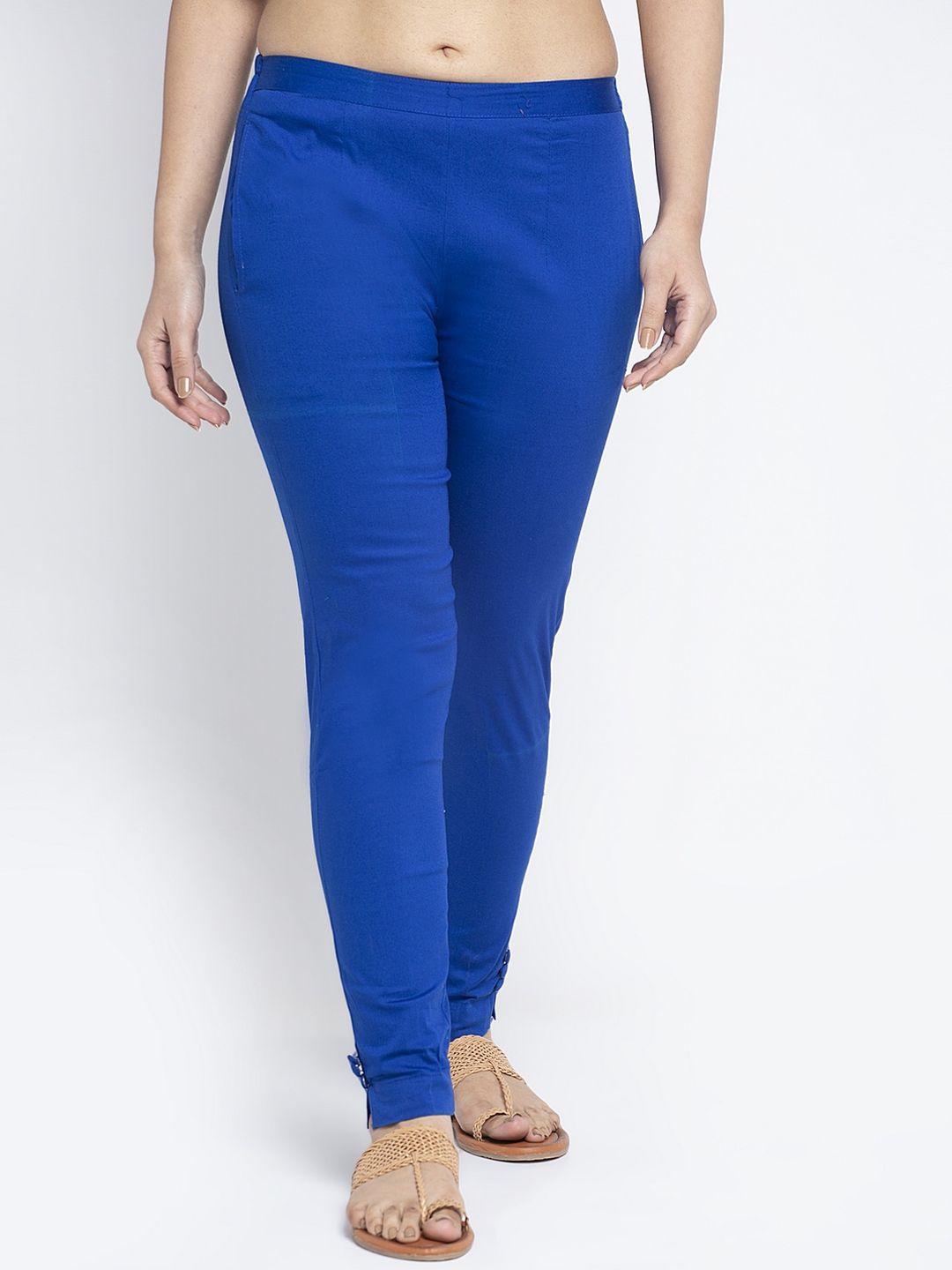 GRACIT Women Blue Smart Skinny Fit Regular Trousers Price in India