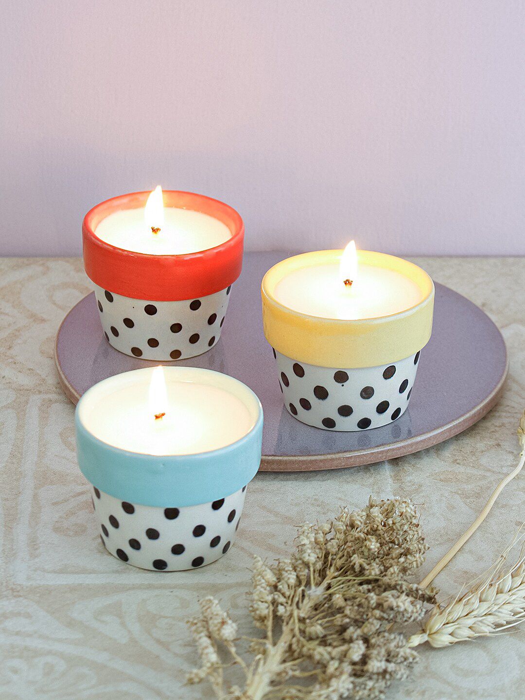 The Wishing Chair Set of 3 Printed Diyas Price in India