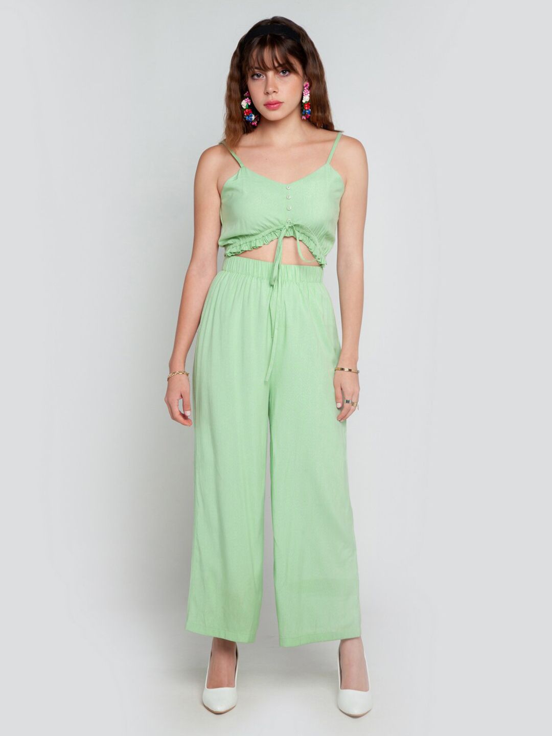 Zink London Green Liva Basic Jumpsuit Price in India
