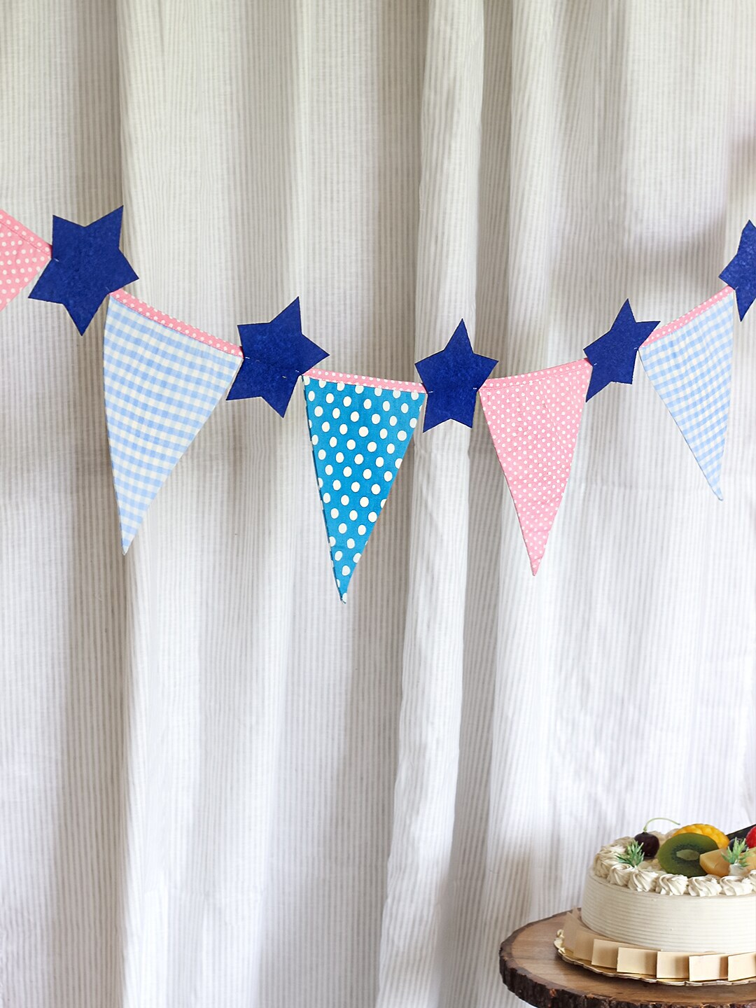 The Wishing Chair Pink & Blue Little Star Bunting  Wall Decor Price in India