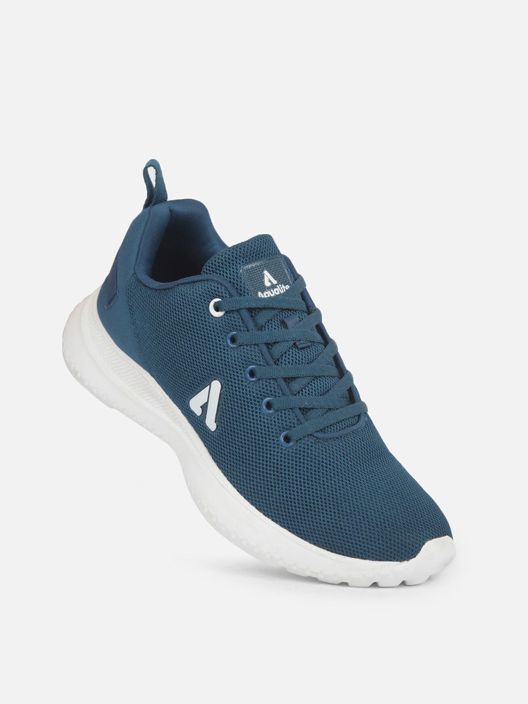 Aqualite Men Teal Blue Mesh Running Non-Marking Shoes