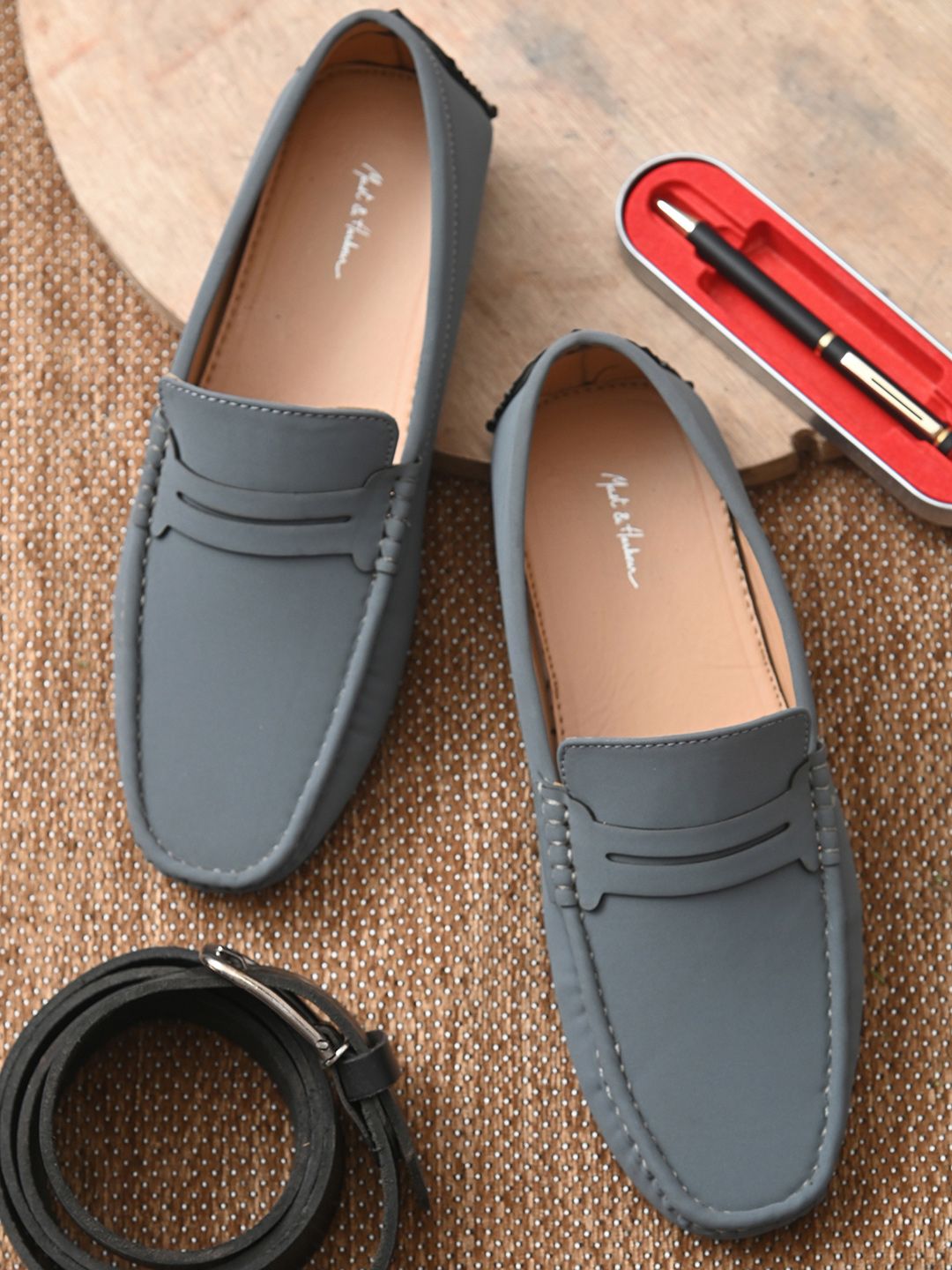 Mast & Harbour Men Grey Colourblocked Loafers