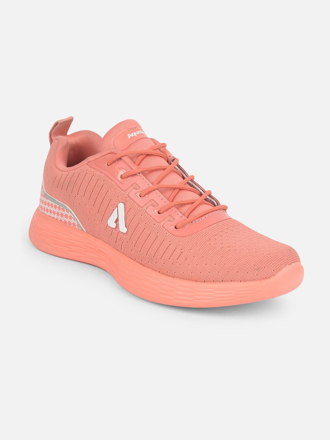 Aqualite Women Peach-Coloured Mesh Running Non-Marking Shoes Price in India