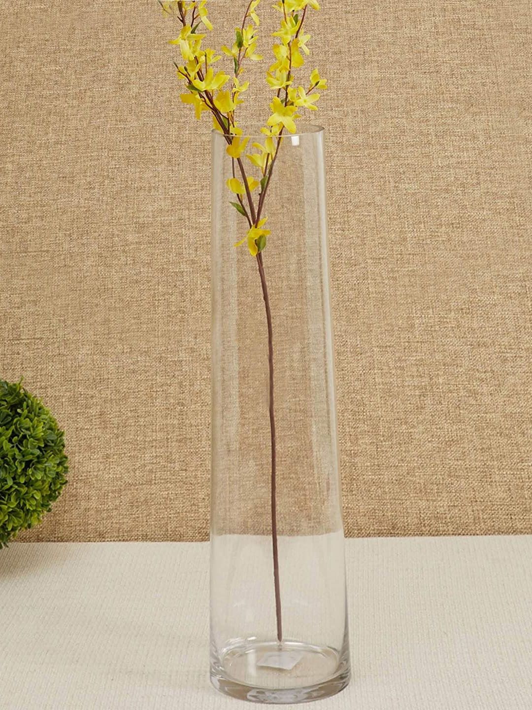 TIED RIBBONS Transparent Solid Cylindrical Vases Price in India