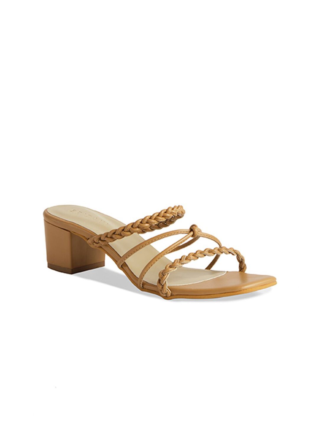 ERIDANI Khaki Block Sandals Price in India