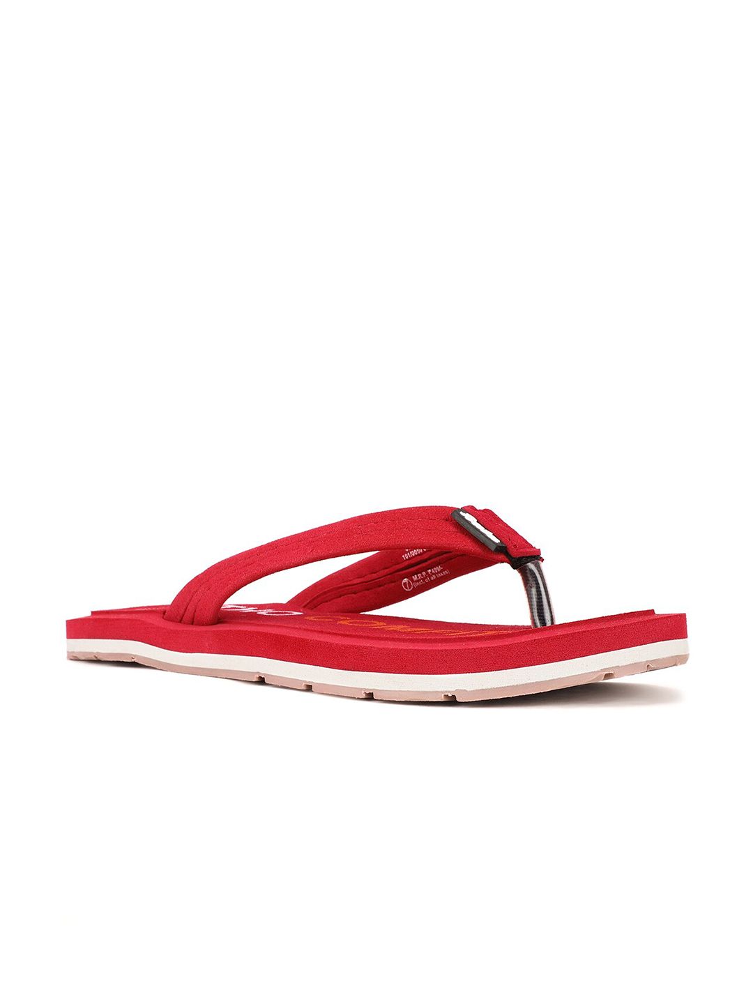 Bata Women Red & White Thong Flip-Flops Price in India