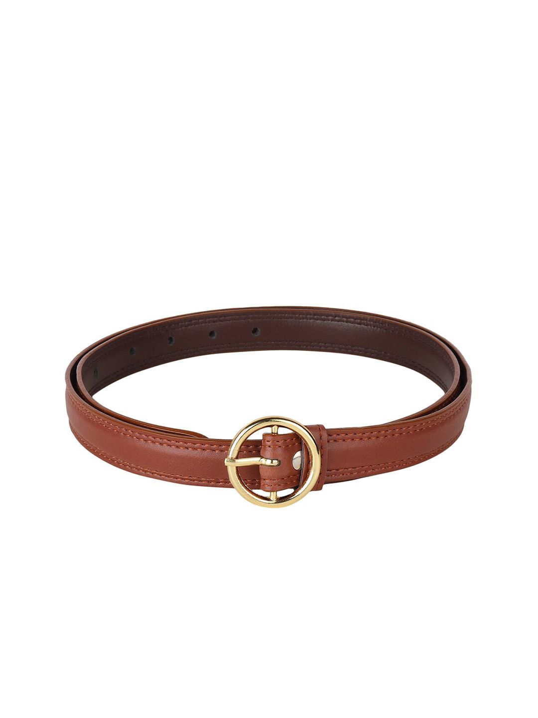 Swiss Design Women Tan Textured PU Belt Price in India