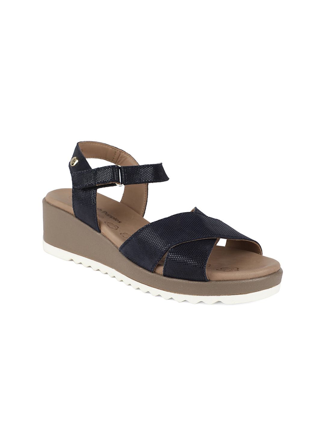 Hush Puppies Blue Leather Platform Sandals Price in India