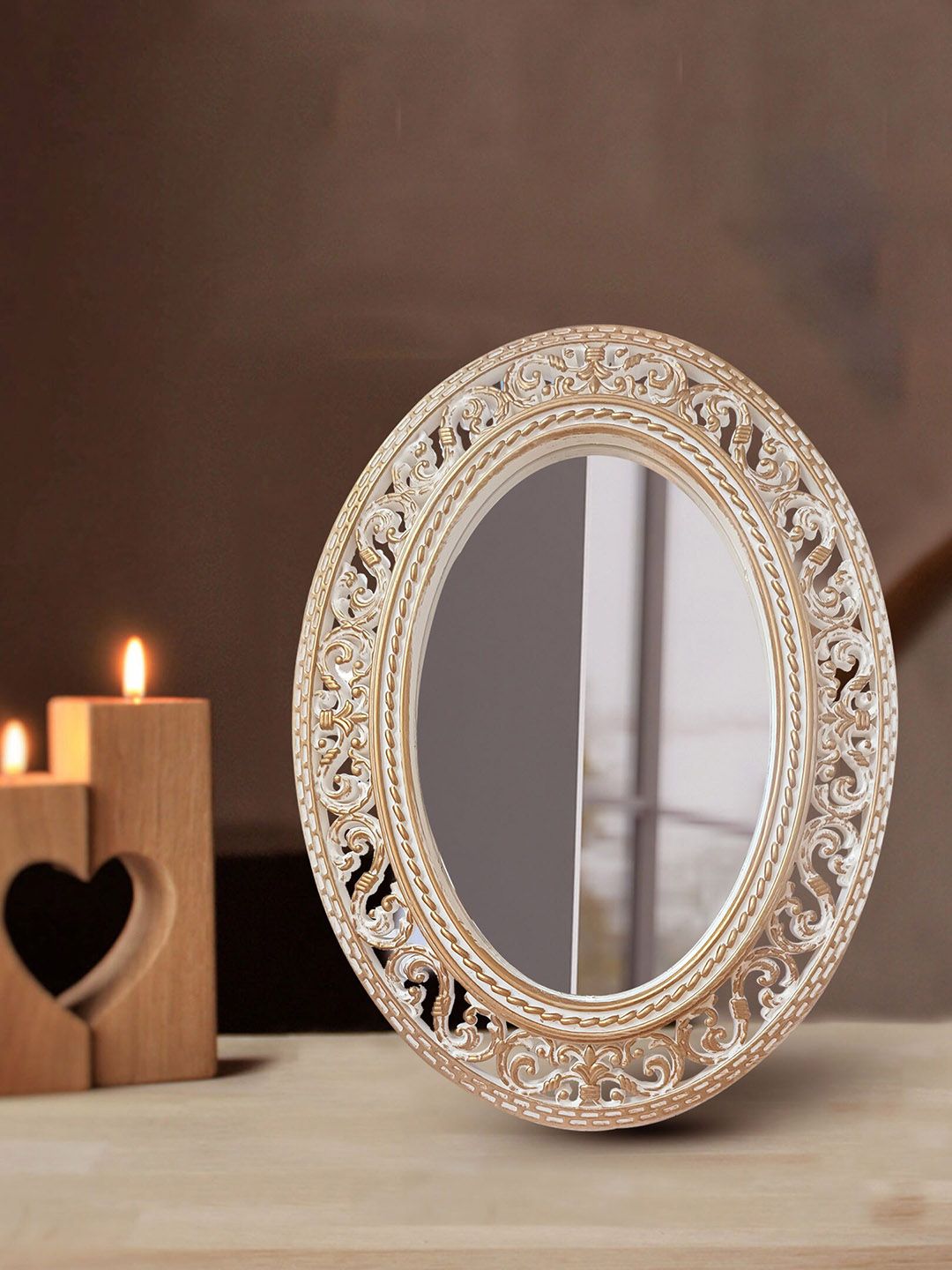 Art Street Gold Oval Decorative Mirror Price in India