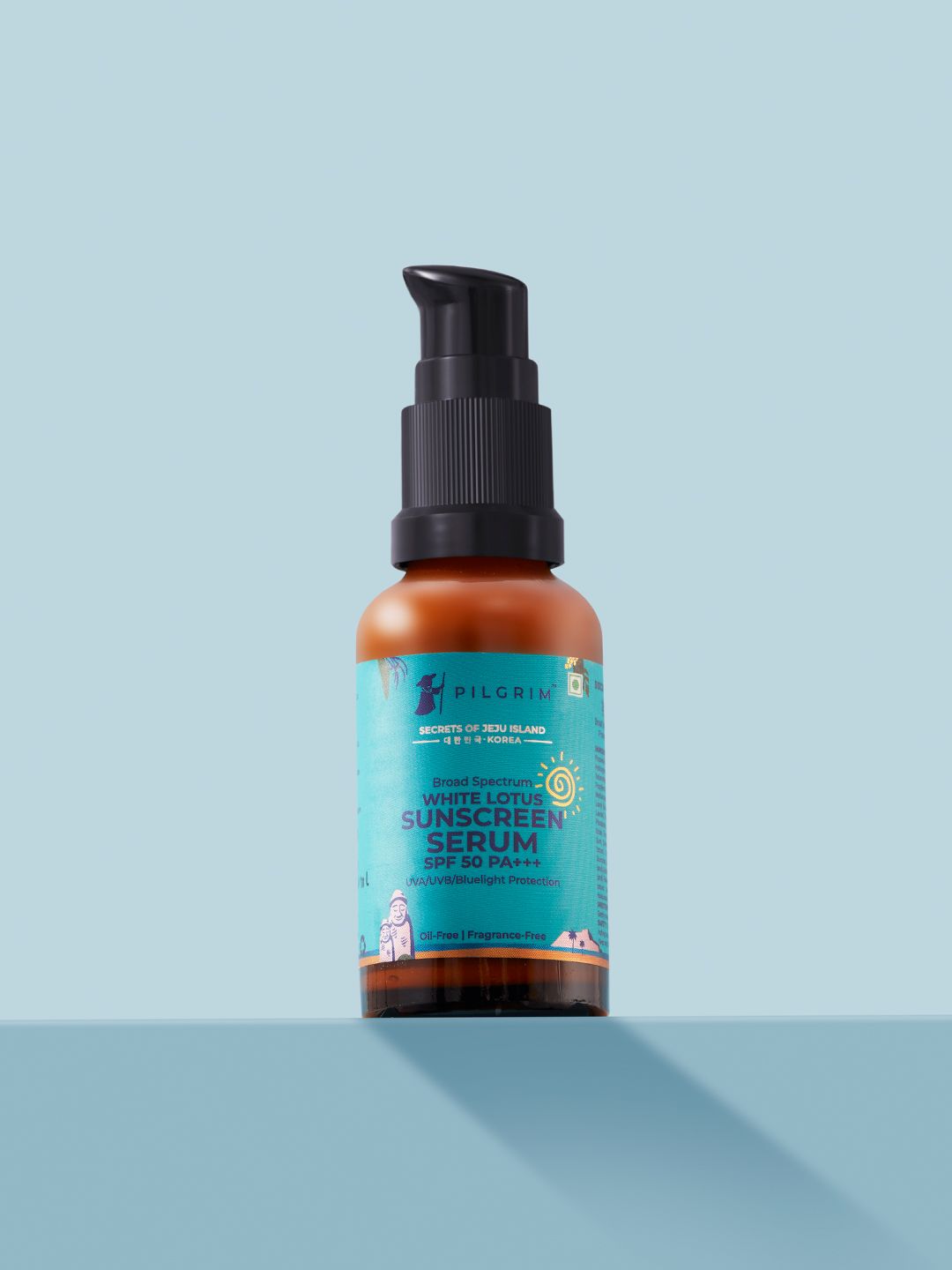 Pilgrim White Lotus Sunscreen Gel Serum SPF50 with Hyaluronic acid for Dry Oily Skin -30ml