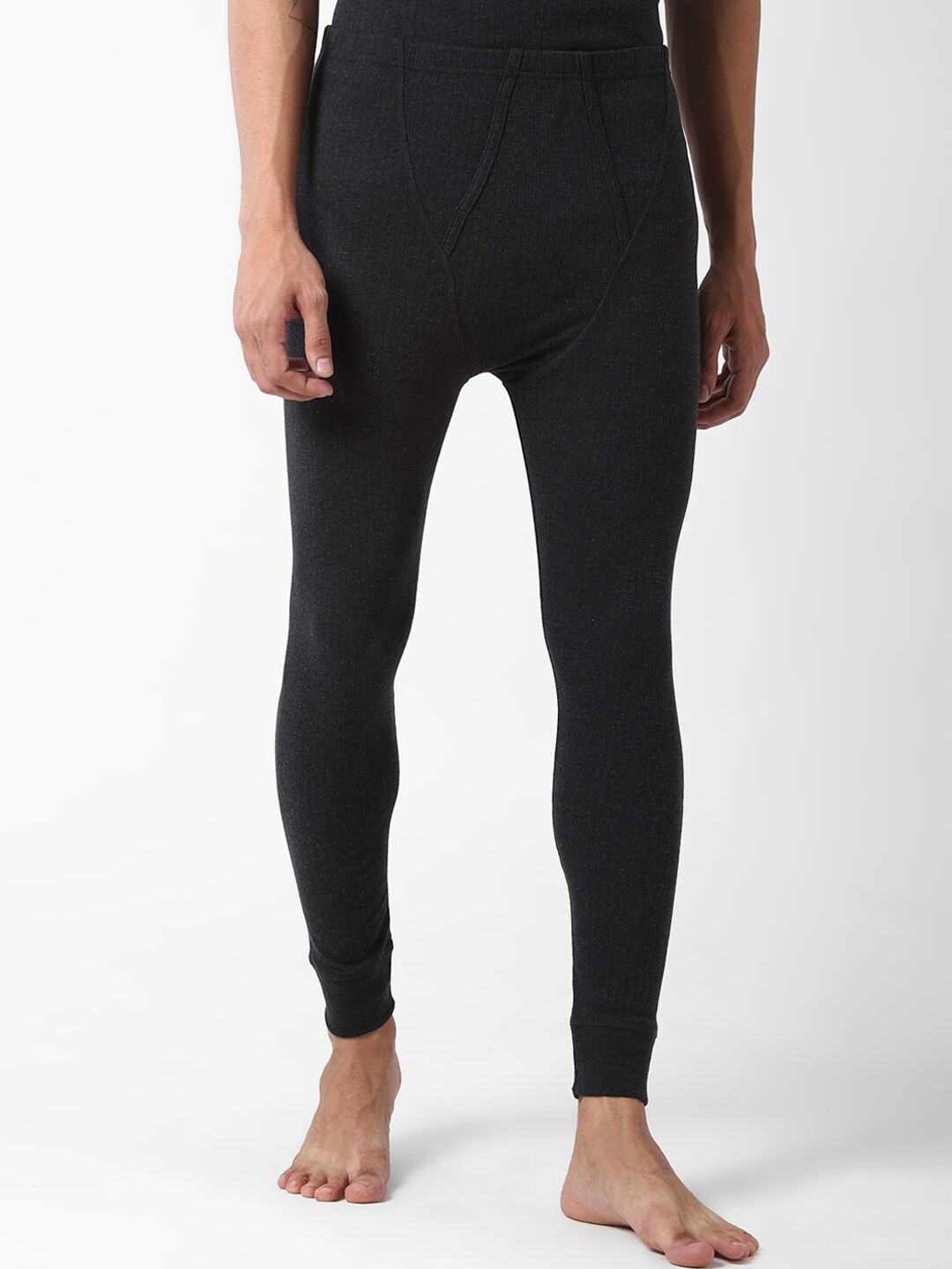 Peter England Men Black Thermal Pants