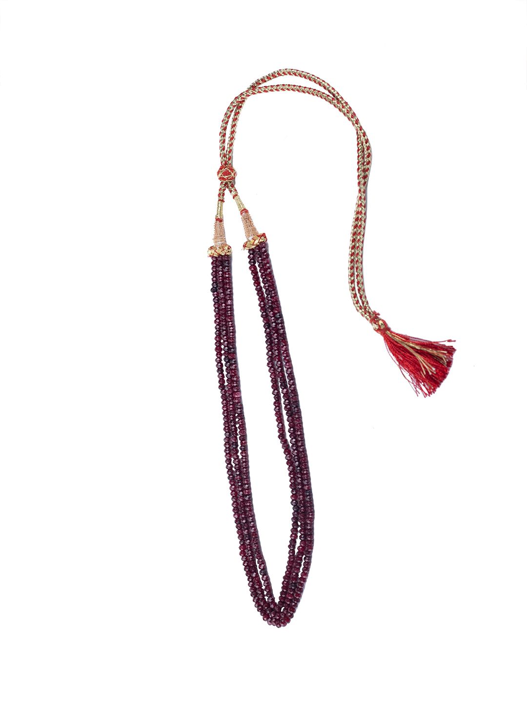Runjhun Maroon Gold-Plated Necklace Price in India