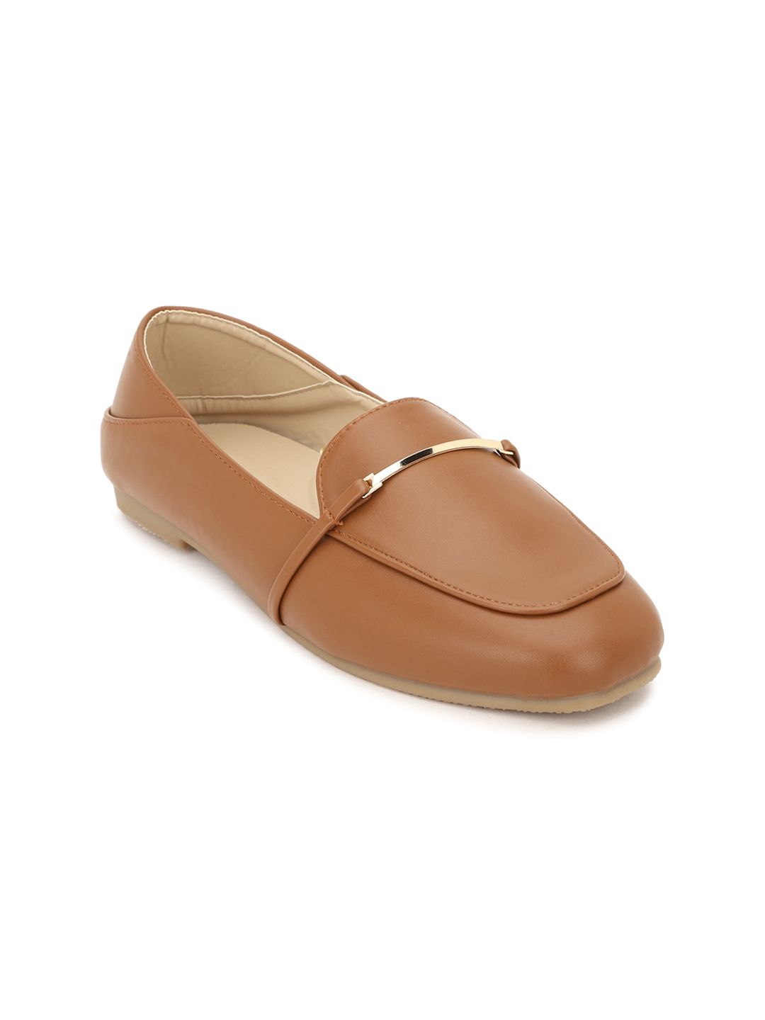 Van Heusen Woman Women Brown PU Loafers Price in India