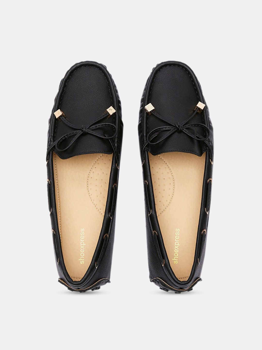 shoexpress Women Black PU Boat Shoes Price in India