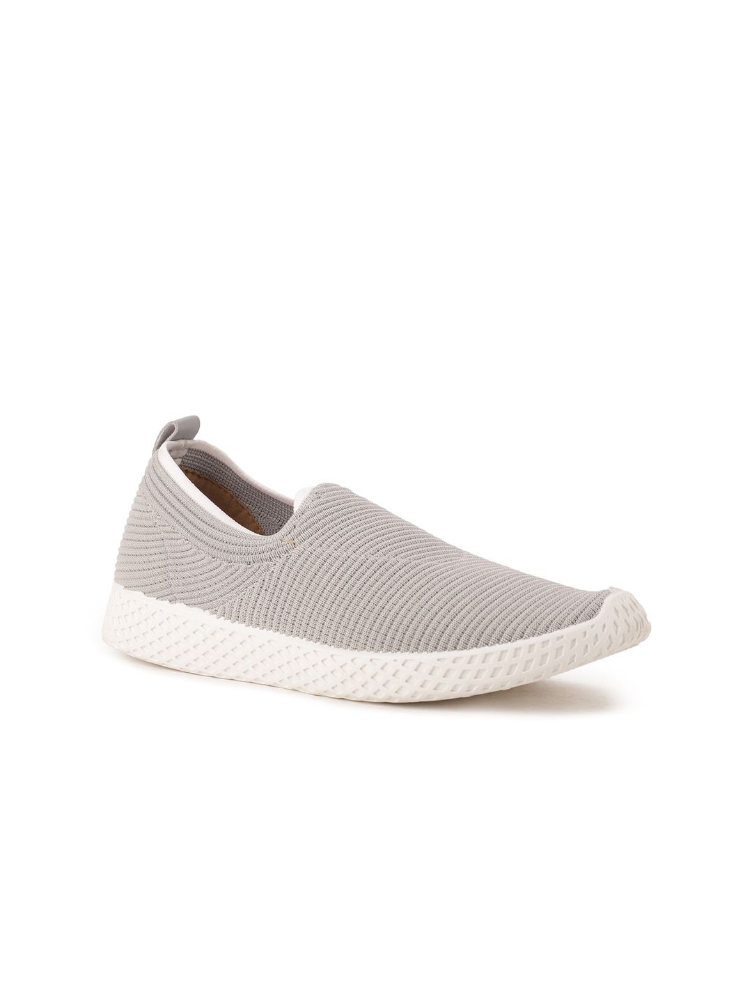 Bata Women Grey Woven Design Slip-On Sneakers Price in India