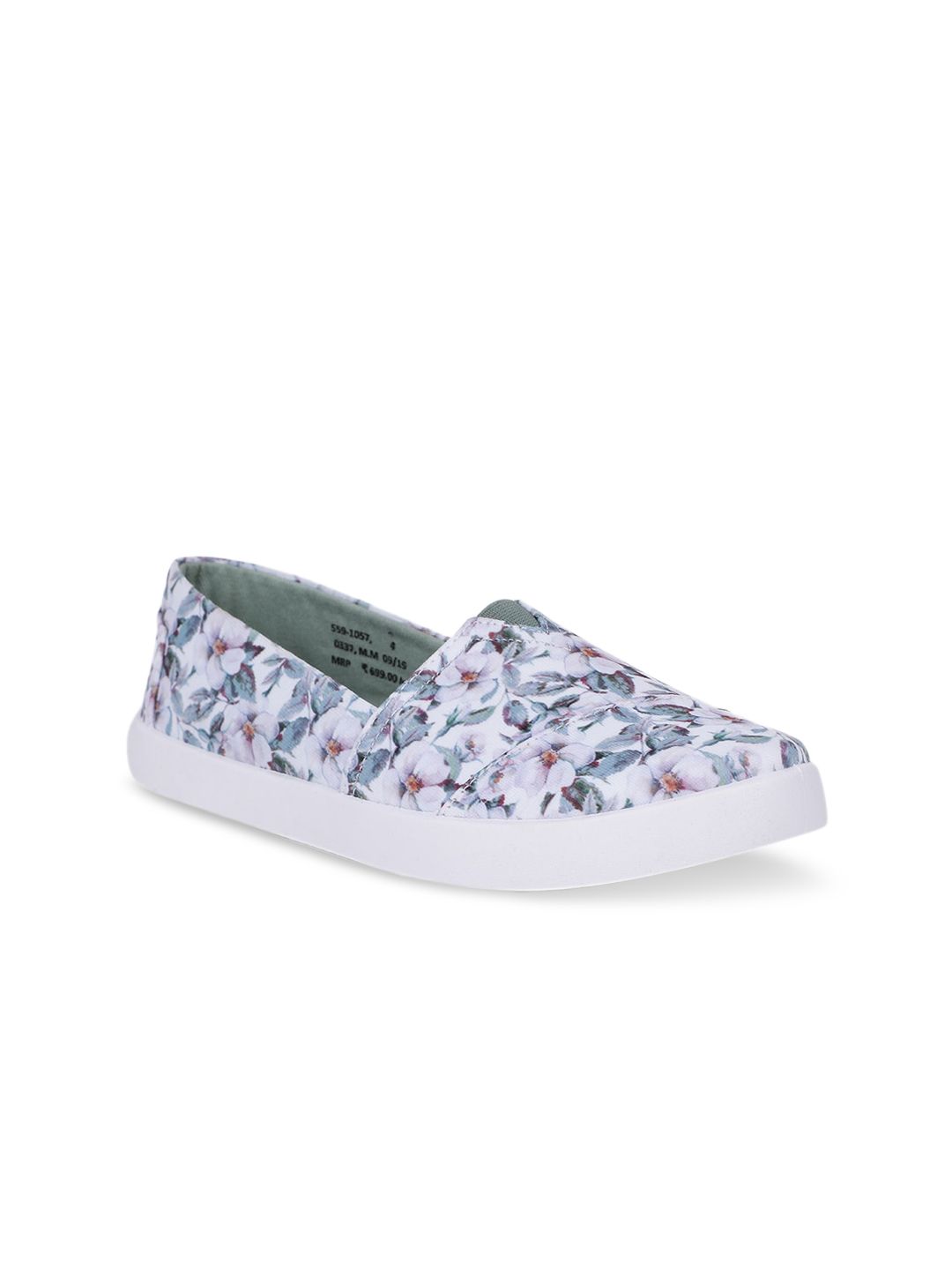 Bata Women White Printed Slip-On Sneakers Price in India