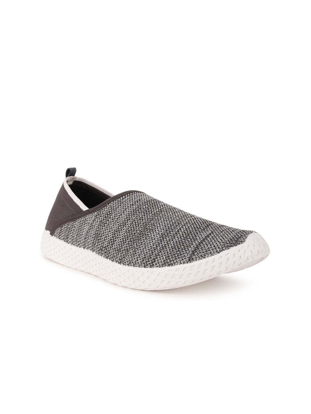 Bata Women Grey Woven Design Slip-On Sneakers Price in India