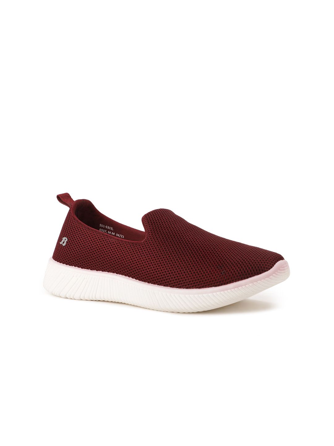 Bata Women Red Woven Design PU Slip-On Sneakers Price in India