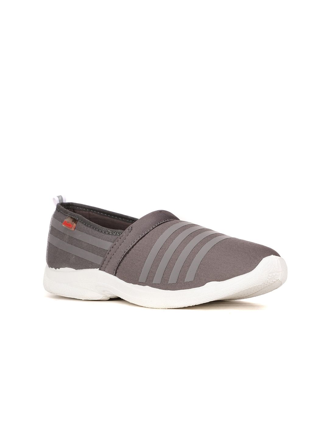 Bata Women Grey Striped Slip-On Sneakers Price in India