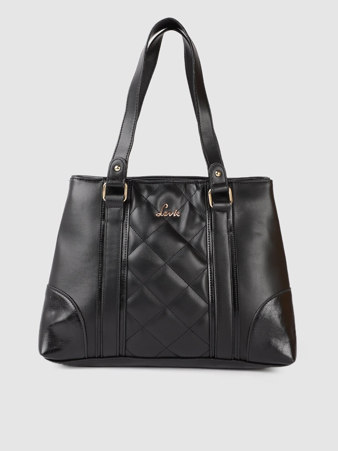 Lavie Black Structured Shoulder Bag with Quilted Price in India