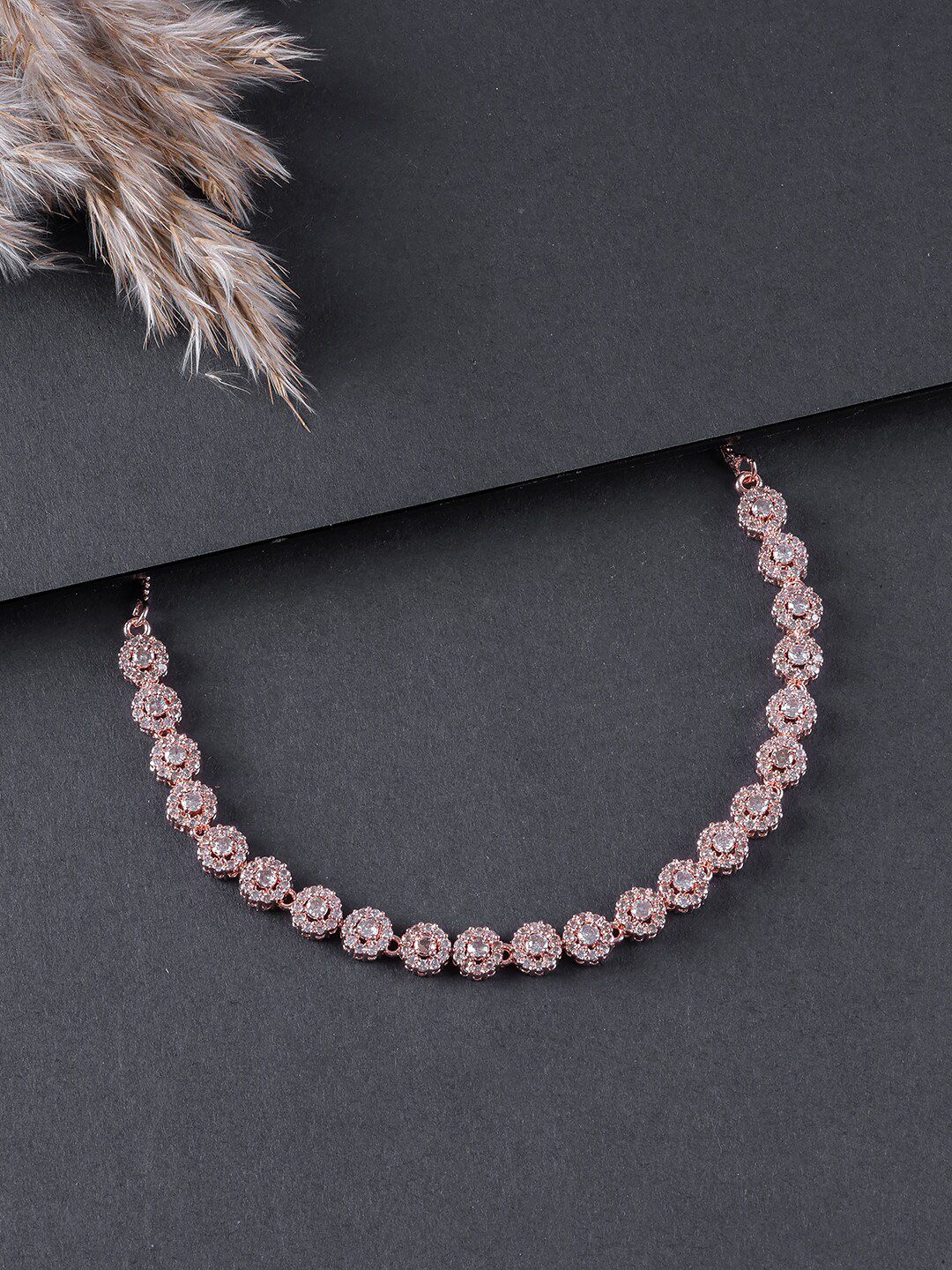 Brandsoon Rose Gold & White Rose Gold-Plated Antique Chain Price in India