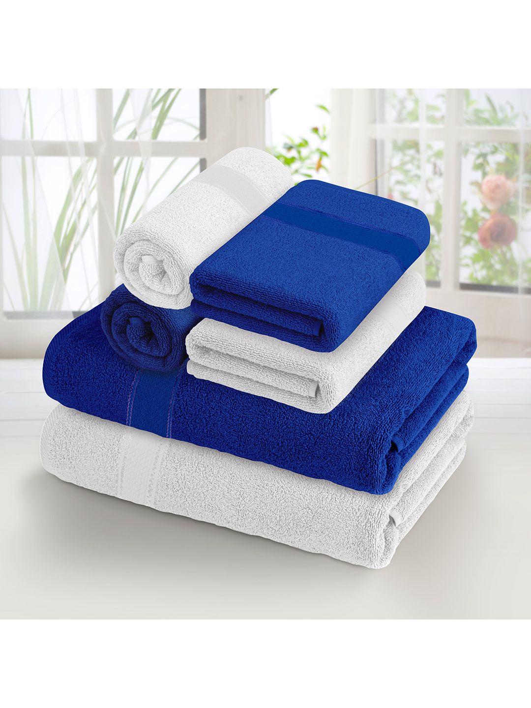 Athome by Nilkamal Set of 6 Cotton 370 GSM Towel Set Price in India