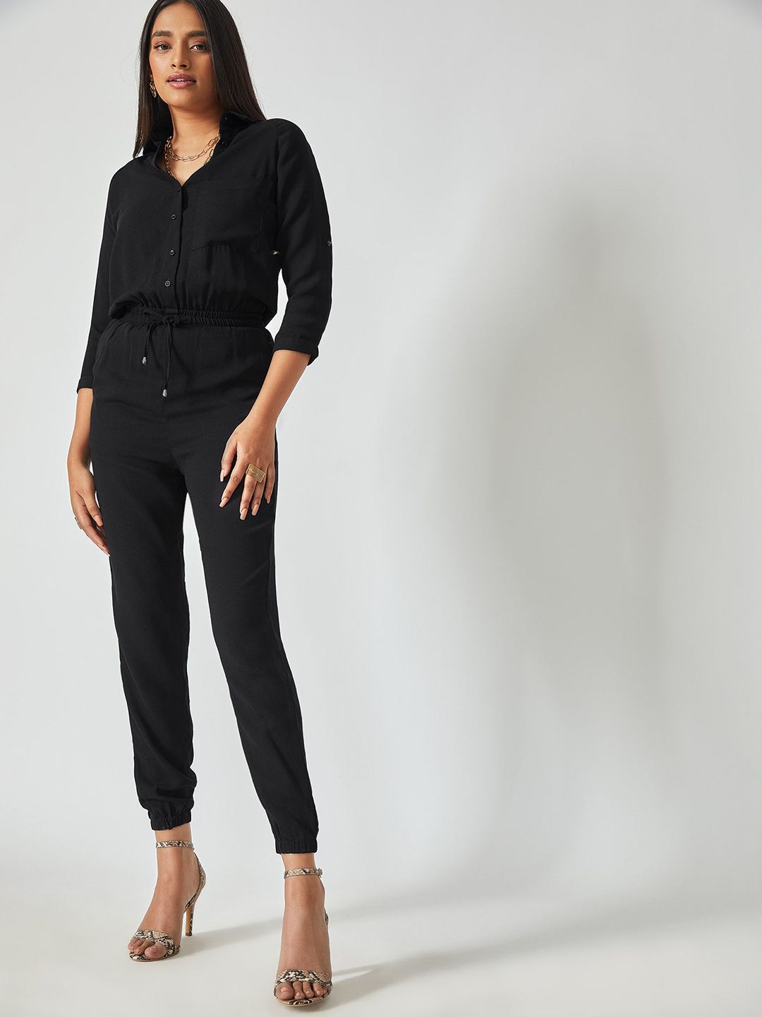 The Label Life Black Basic Jumpsuit Price in India