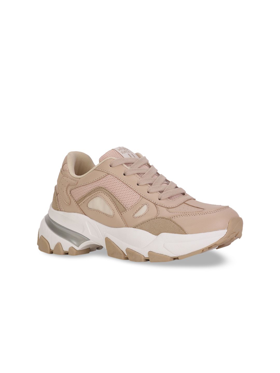 North Star Women Beige Colourblocked PU Sneakers Price in India