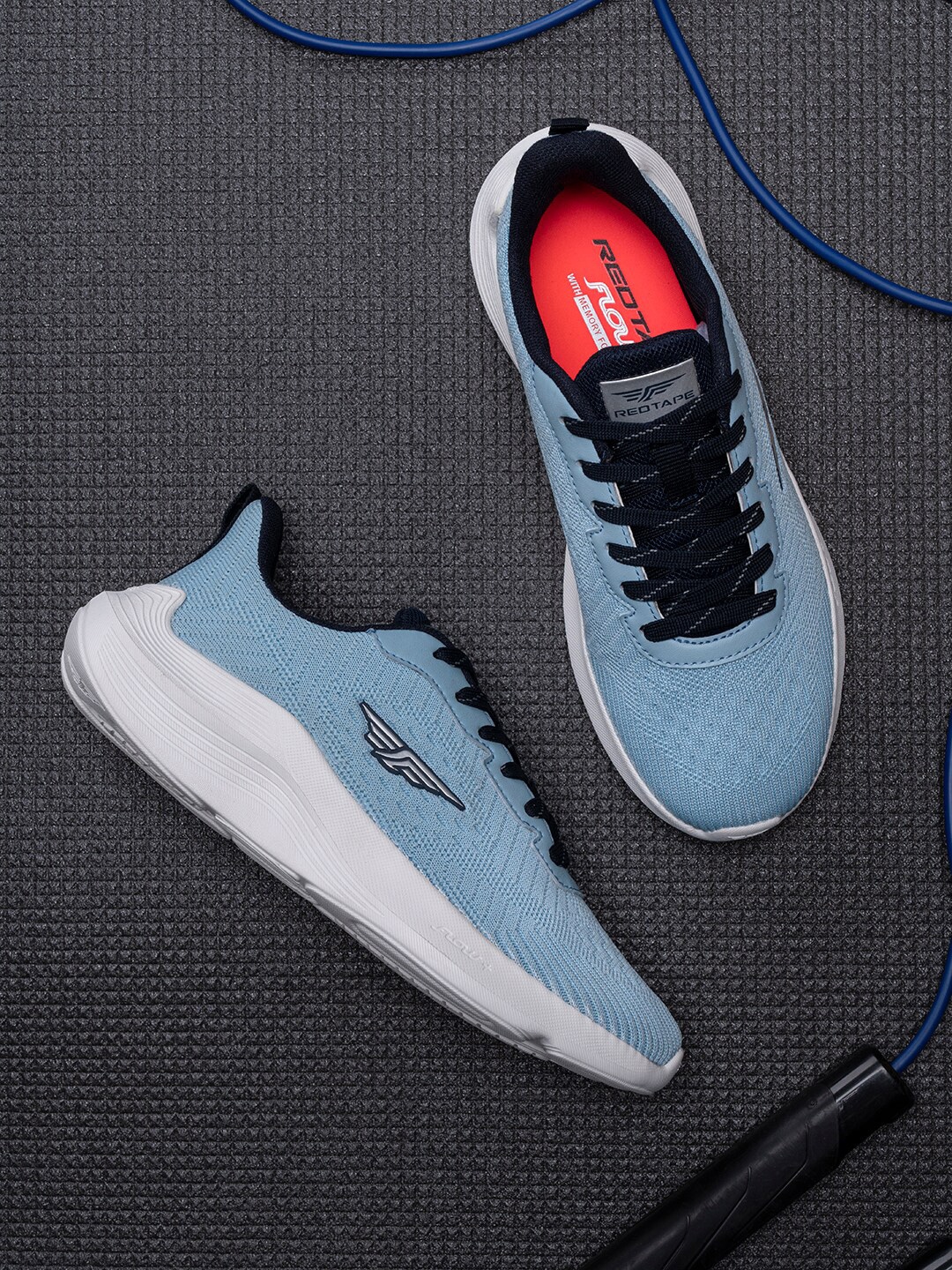 Red Tape Women Blue Textile Running Non-Marking Shoes Price in India