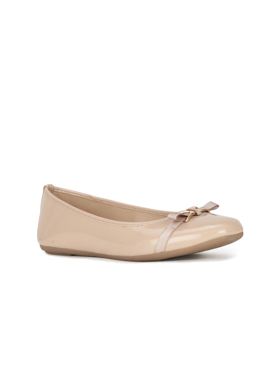 Bata Women Beige Ballerinas with Bows Flats Price in India