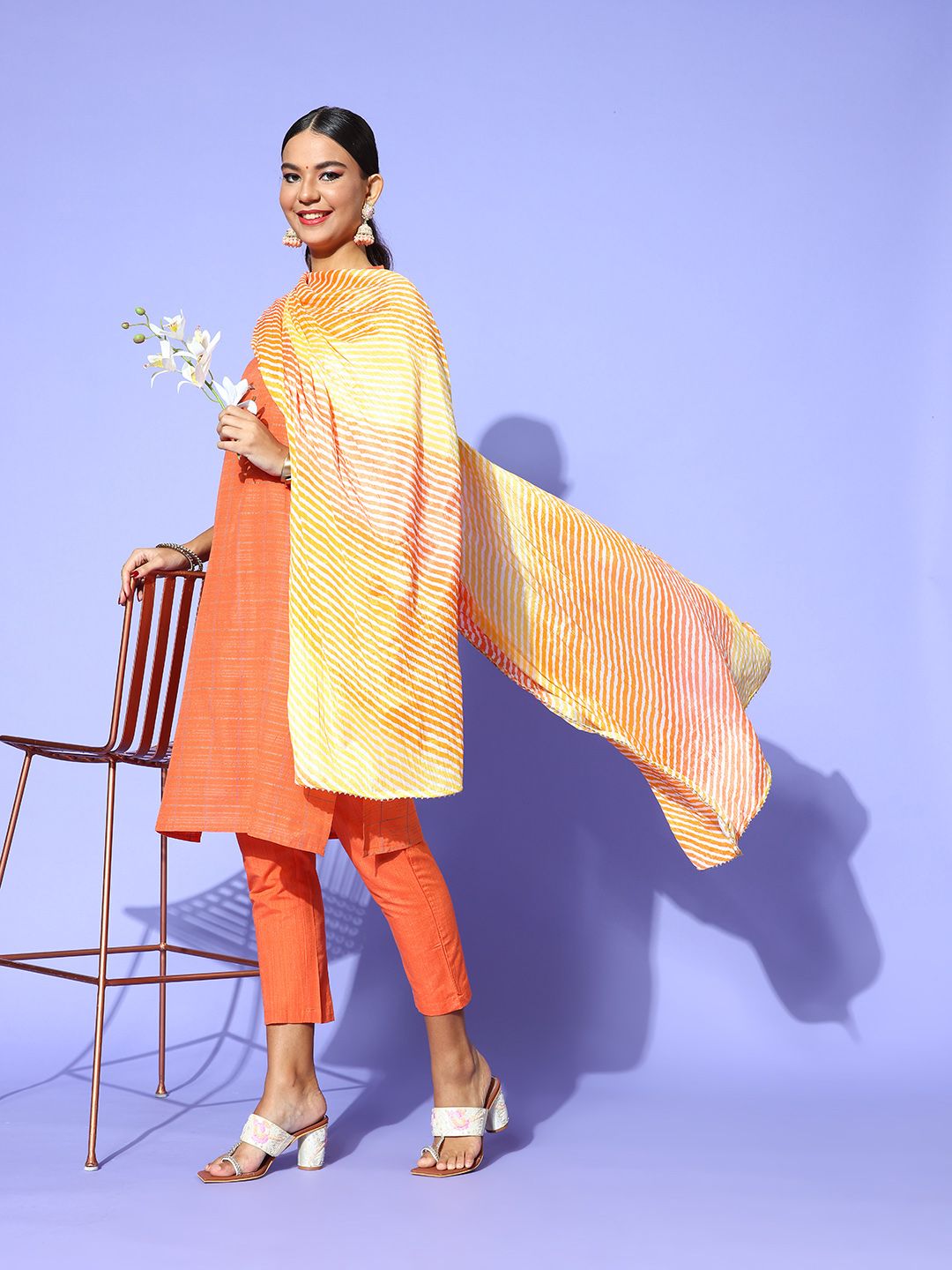 Rang Gali Women Bright Orange Dupatta