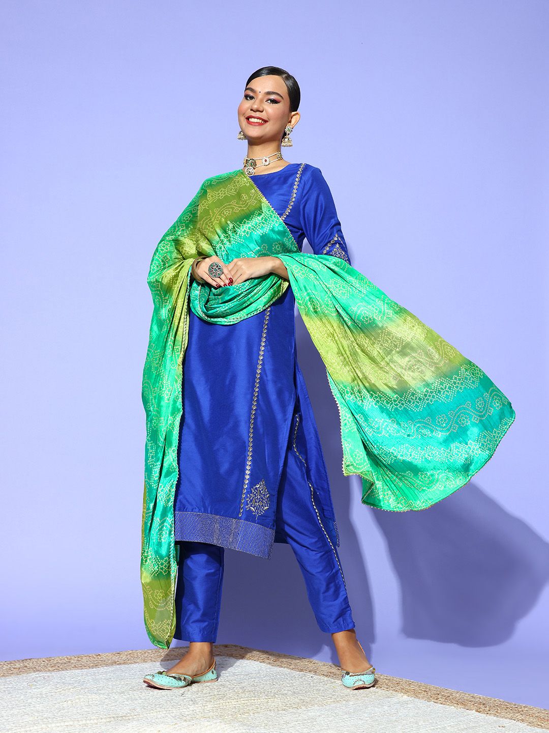 Rang Gali Women Green Dupatta Price in India