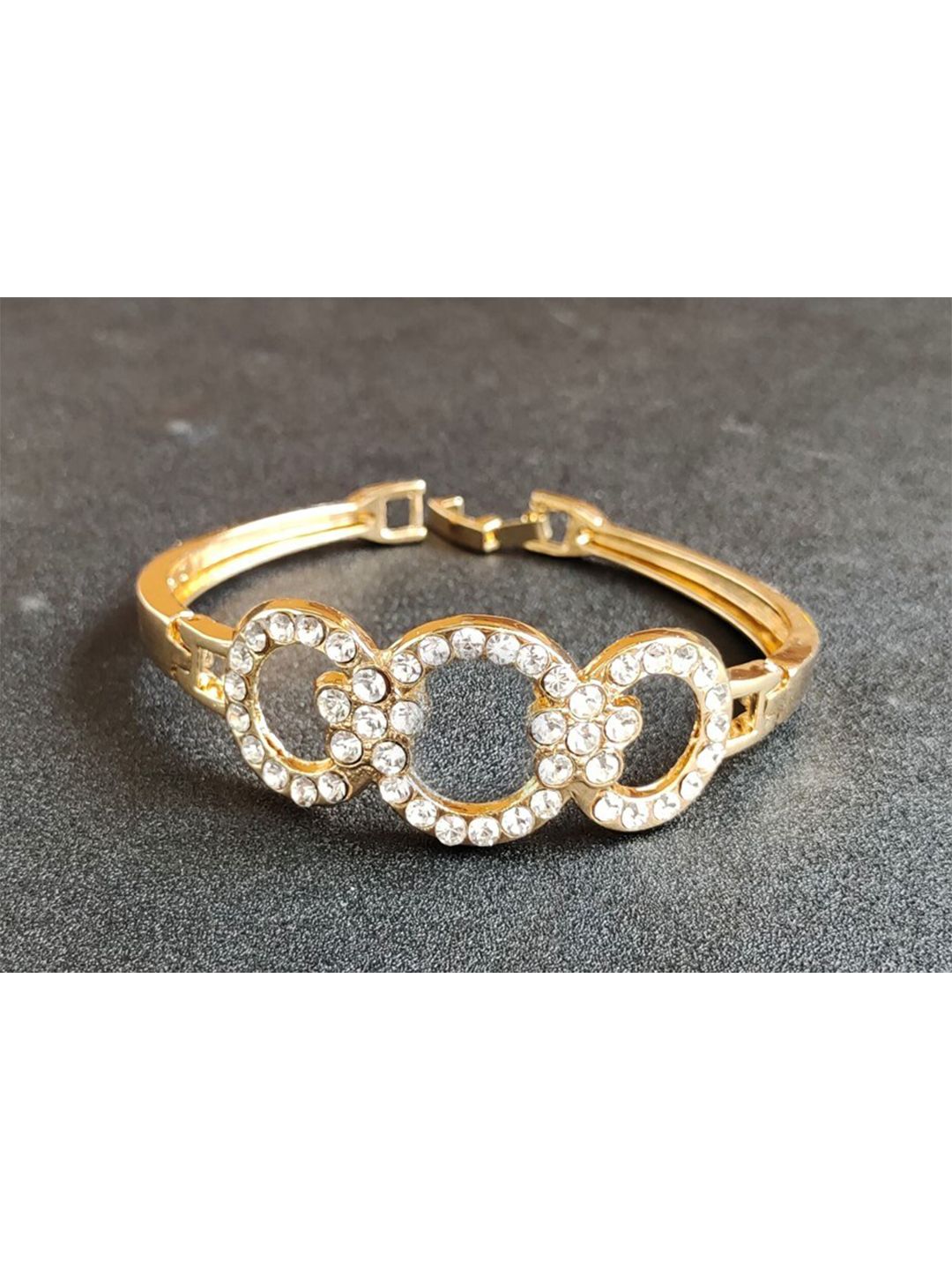 ANNA CREATIONS Women Silver Gold-Plated Kada Bracelet Price in India