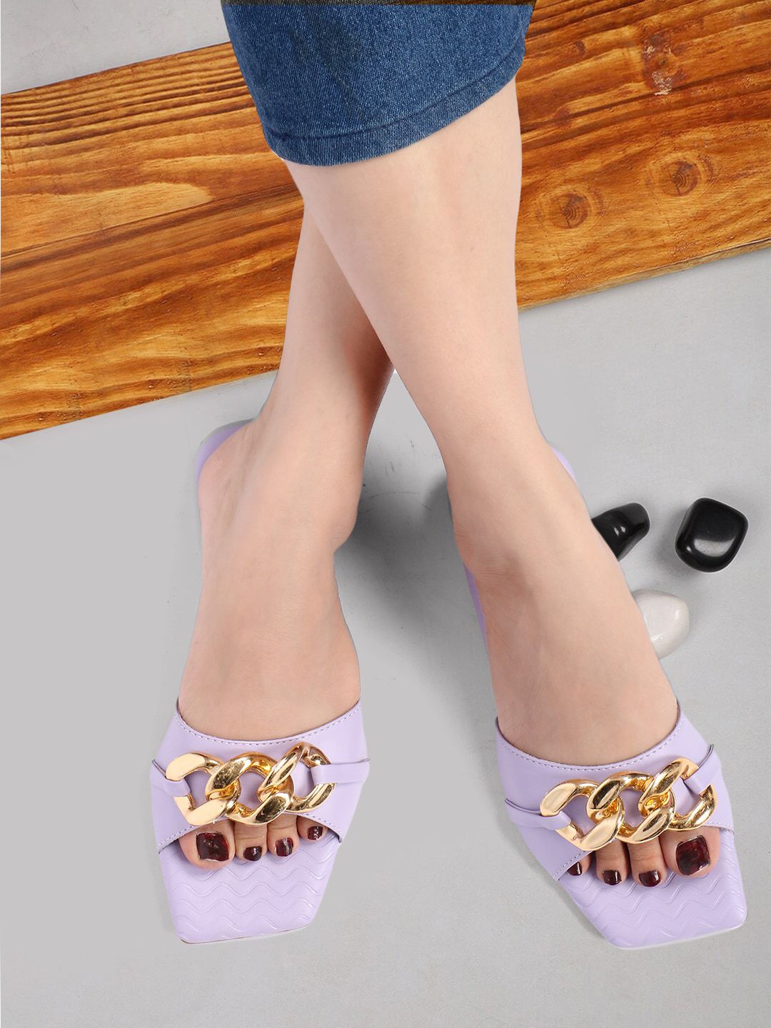 ZAPATOZ Women Purple Printed Ballerinas with Bows Flats Price in India