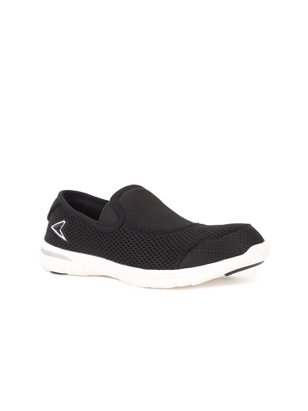 Power Women Black Woven Design Slip-On Sneakers Price in India