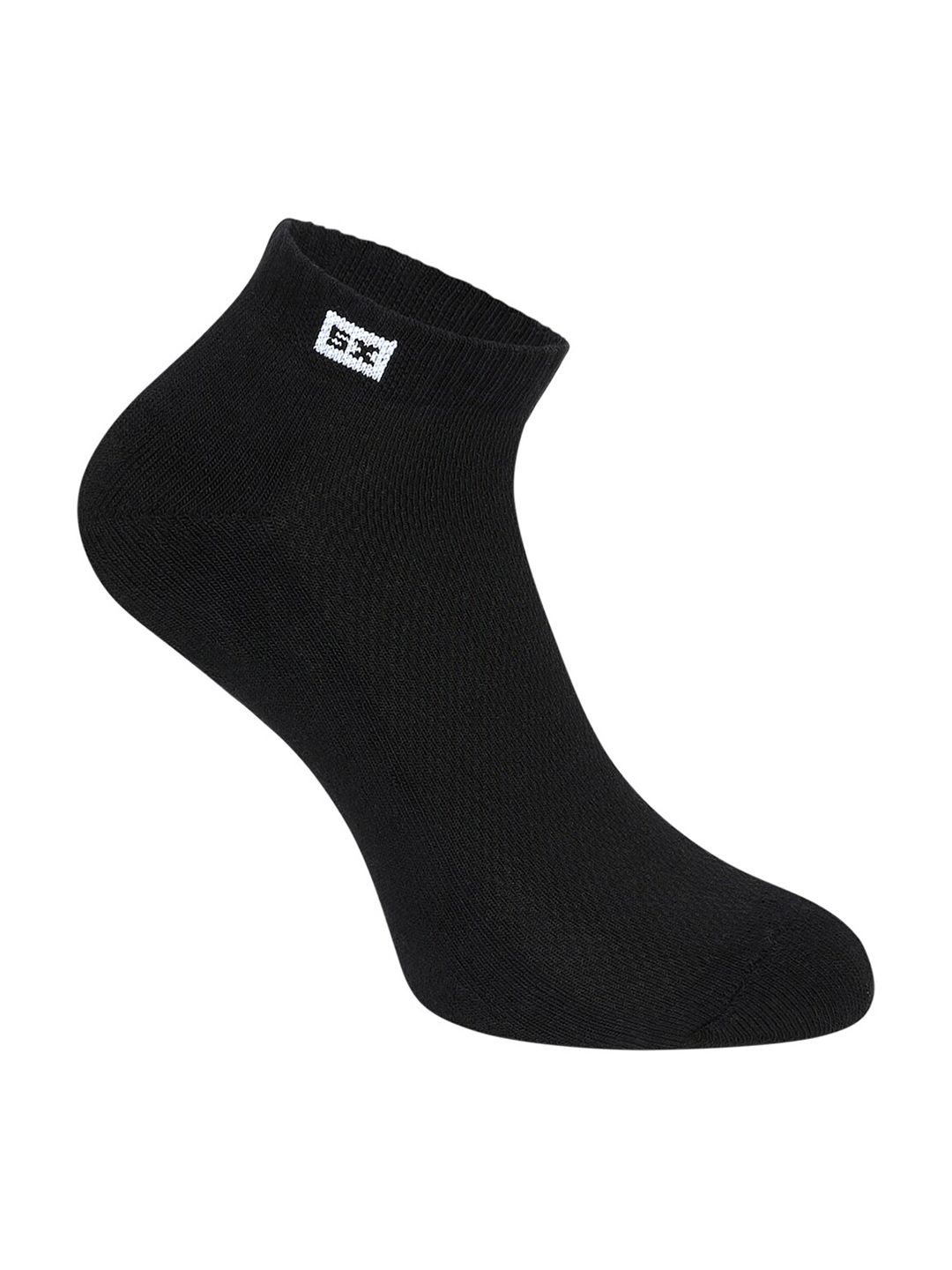 Supersox Men Pack Of 3 Black Solid Ankle-Length Cotton Socks