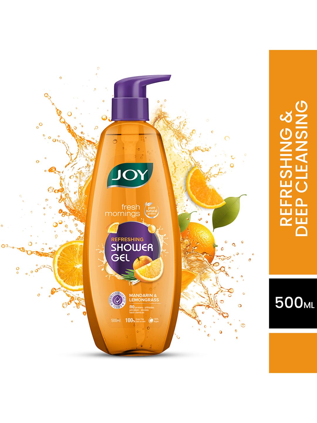 JOY Mandarin & Lemongrass Shower Gel Body Wash With Vitamin C - 500ml