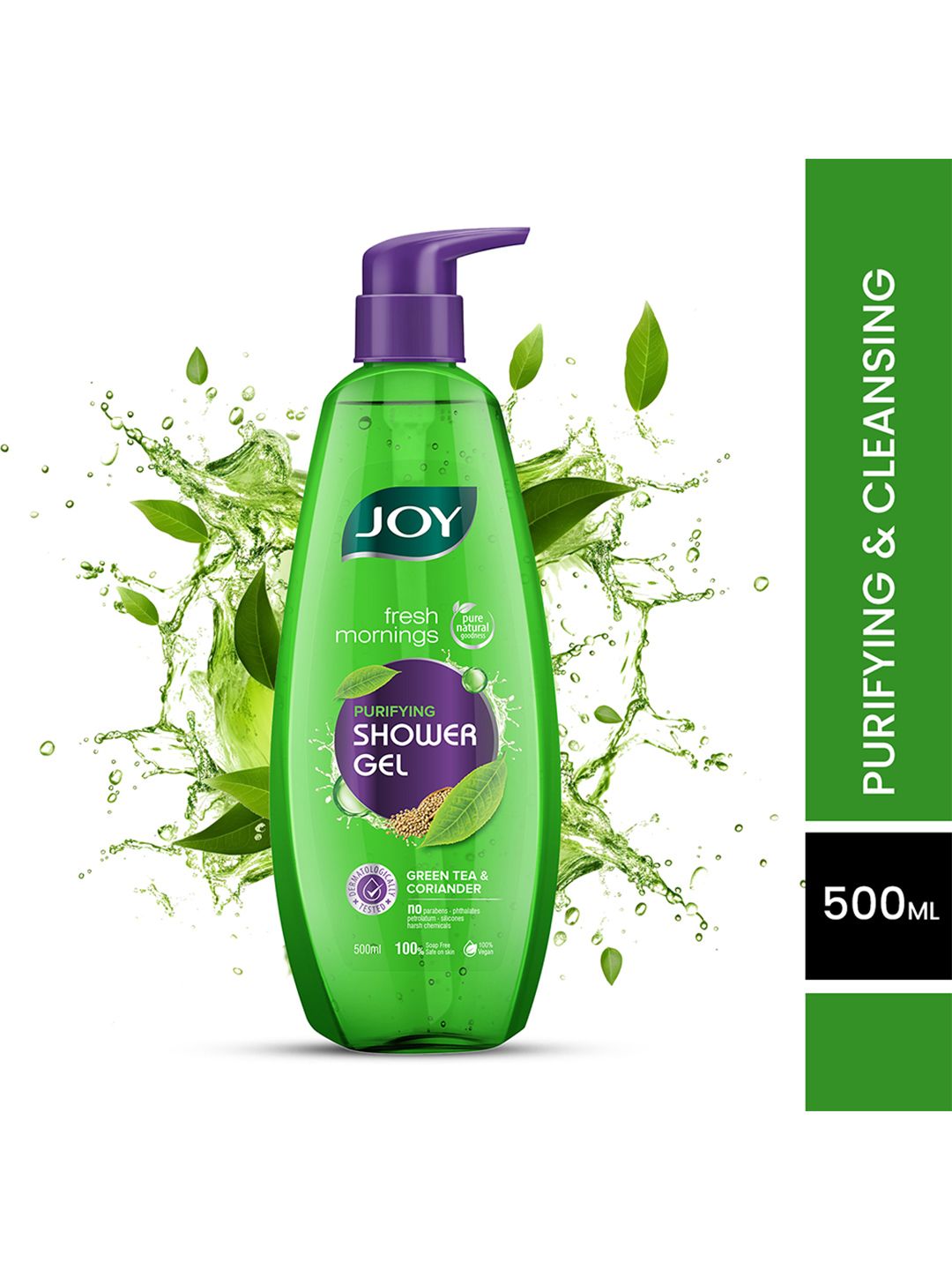 JOY Purifying Green Tea Shower Gel Body Wash For All Skin Types - 500ml
