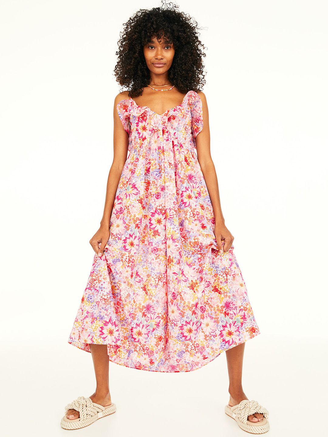 H&M Pink Flounced Dress Price in India