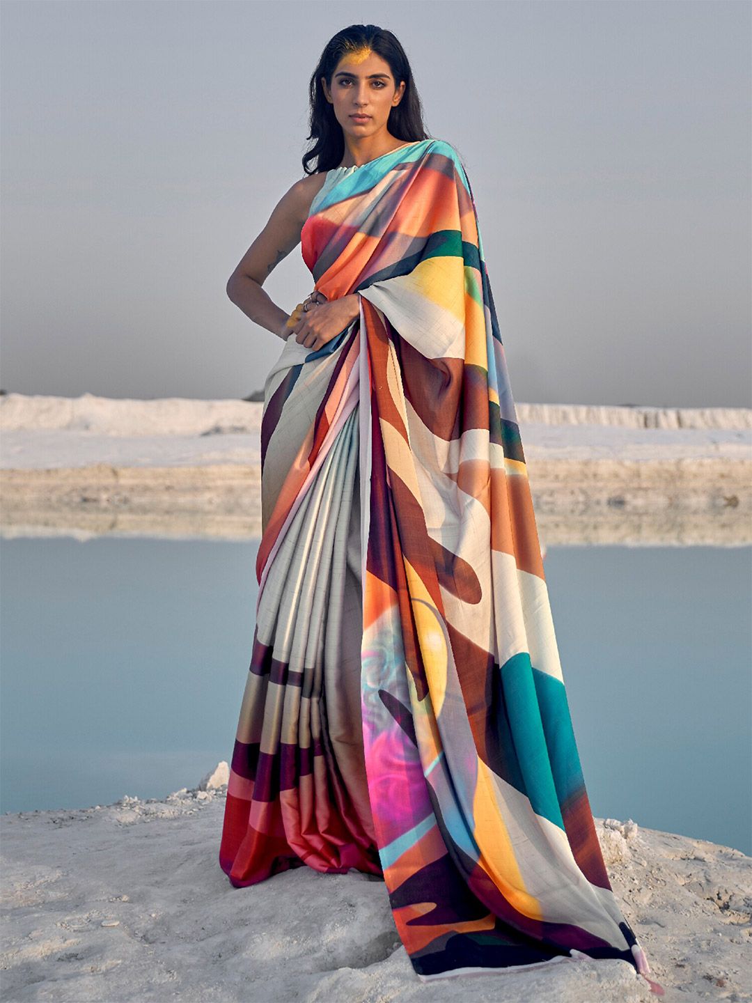 Mitera Multicoloured Saree Price in India