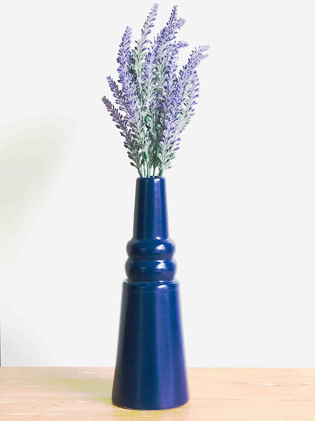 Folkstorys Navy Blue Sirahi Cone Vase Price in India