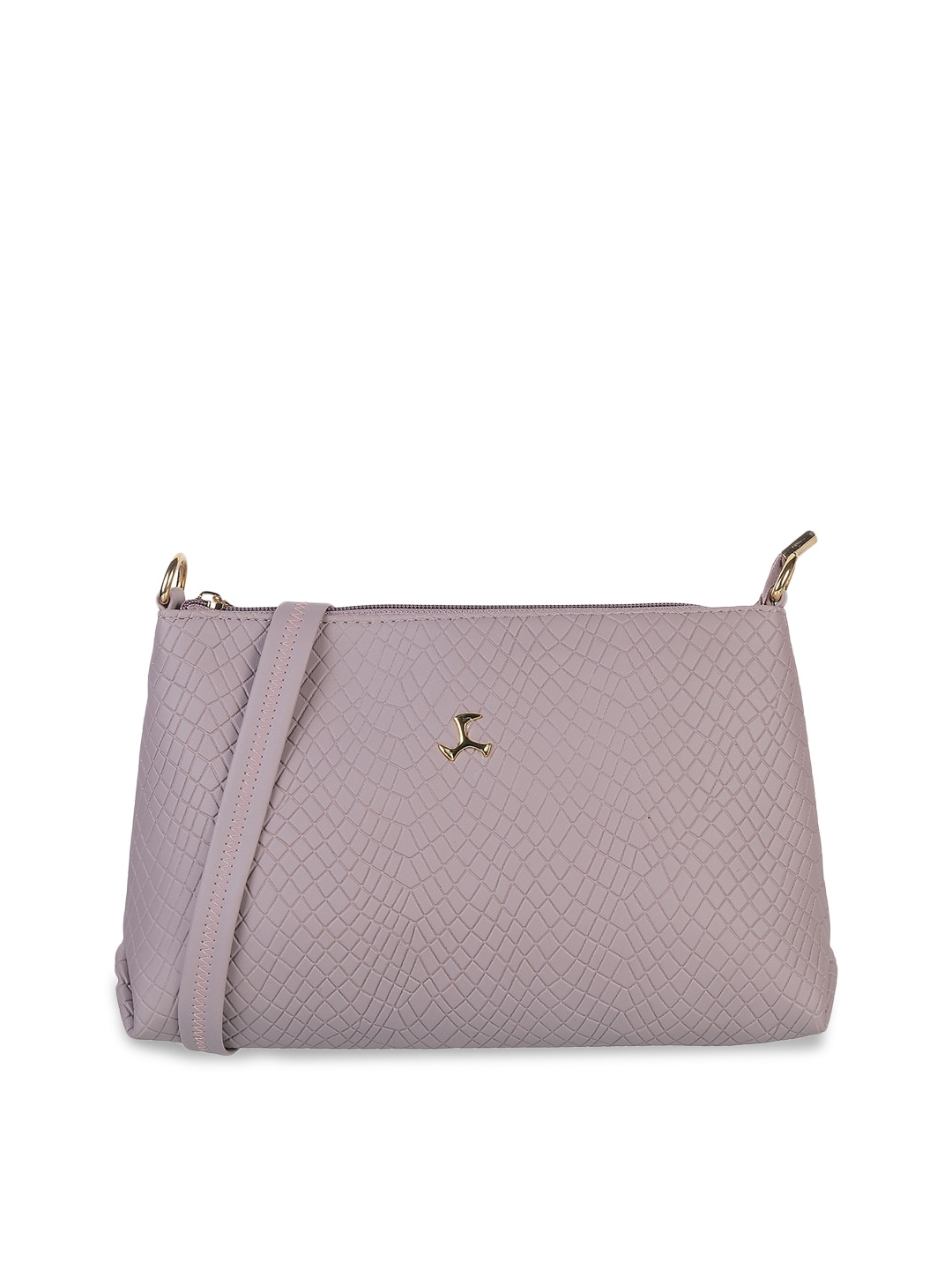 Mochi Purple Textured PU Structured Sling Bag with Quilted Price in India