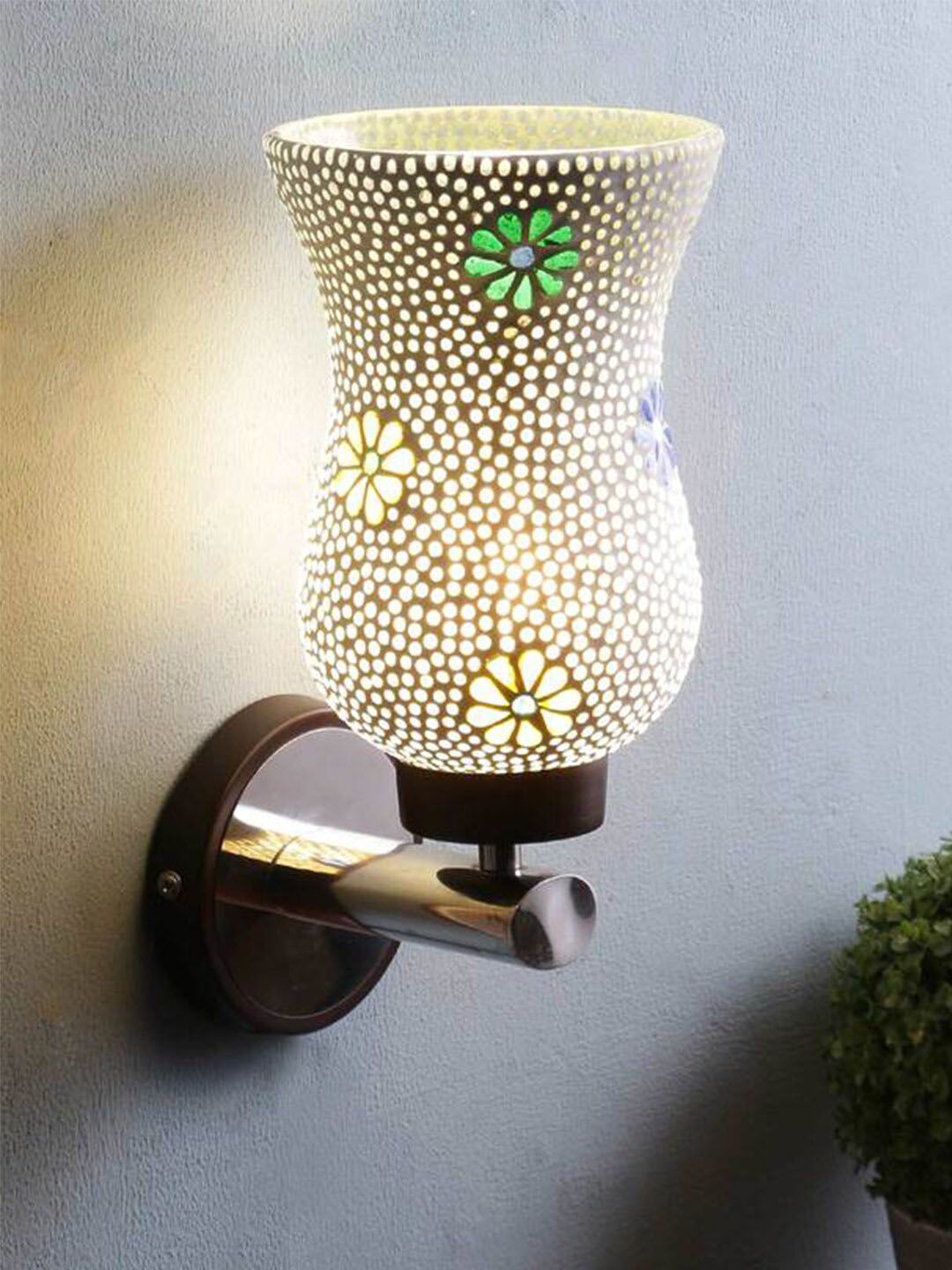 Devansh White Mosaic Glass Wall Mounted Lamp Price in India
