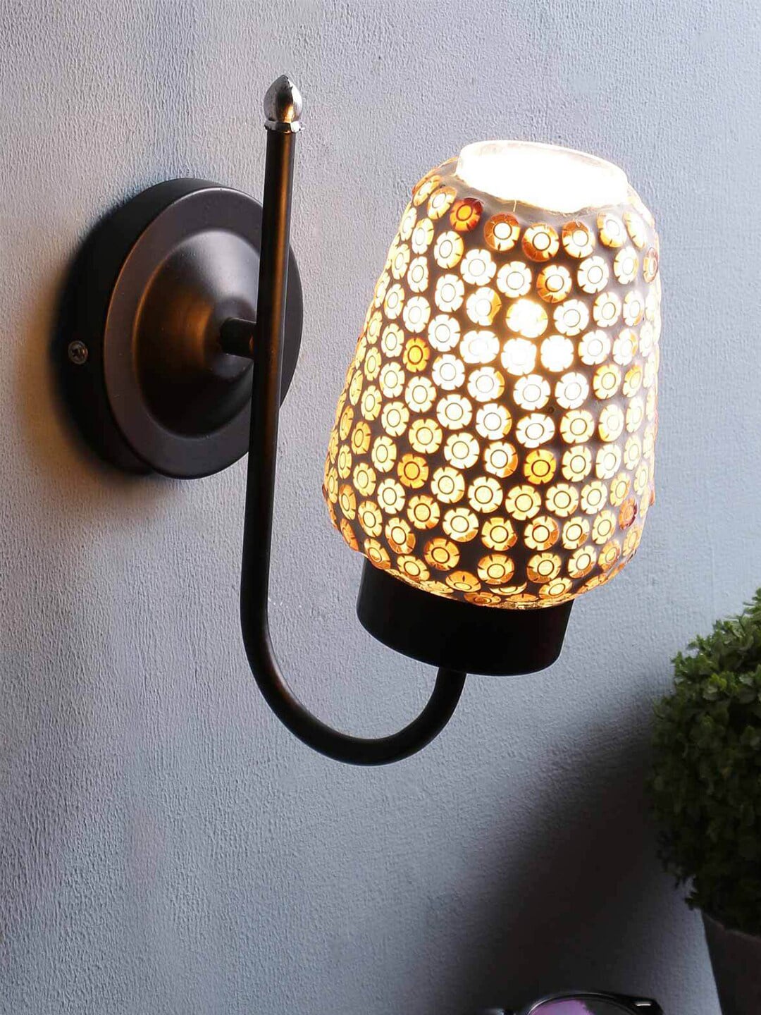 Devansh White & Beige Glass Wall Mounted Lamp Price in India