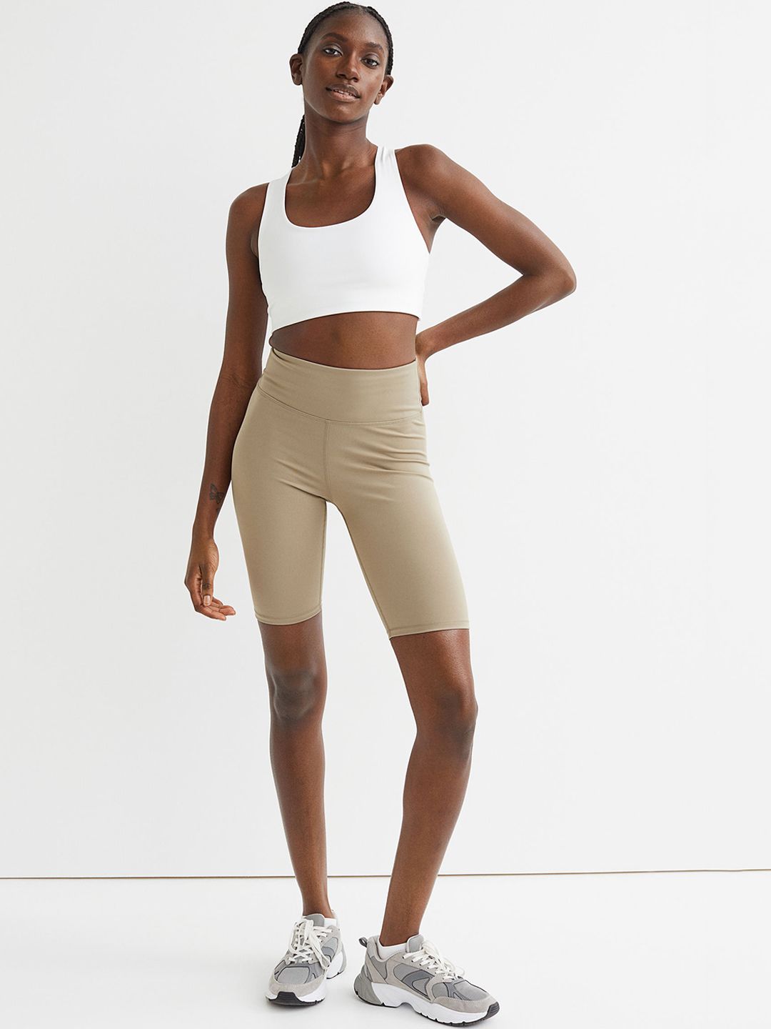 H&M Women Beige Sports Cycling Shorts Price in India