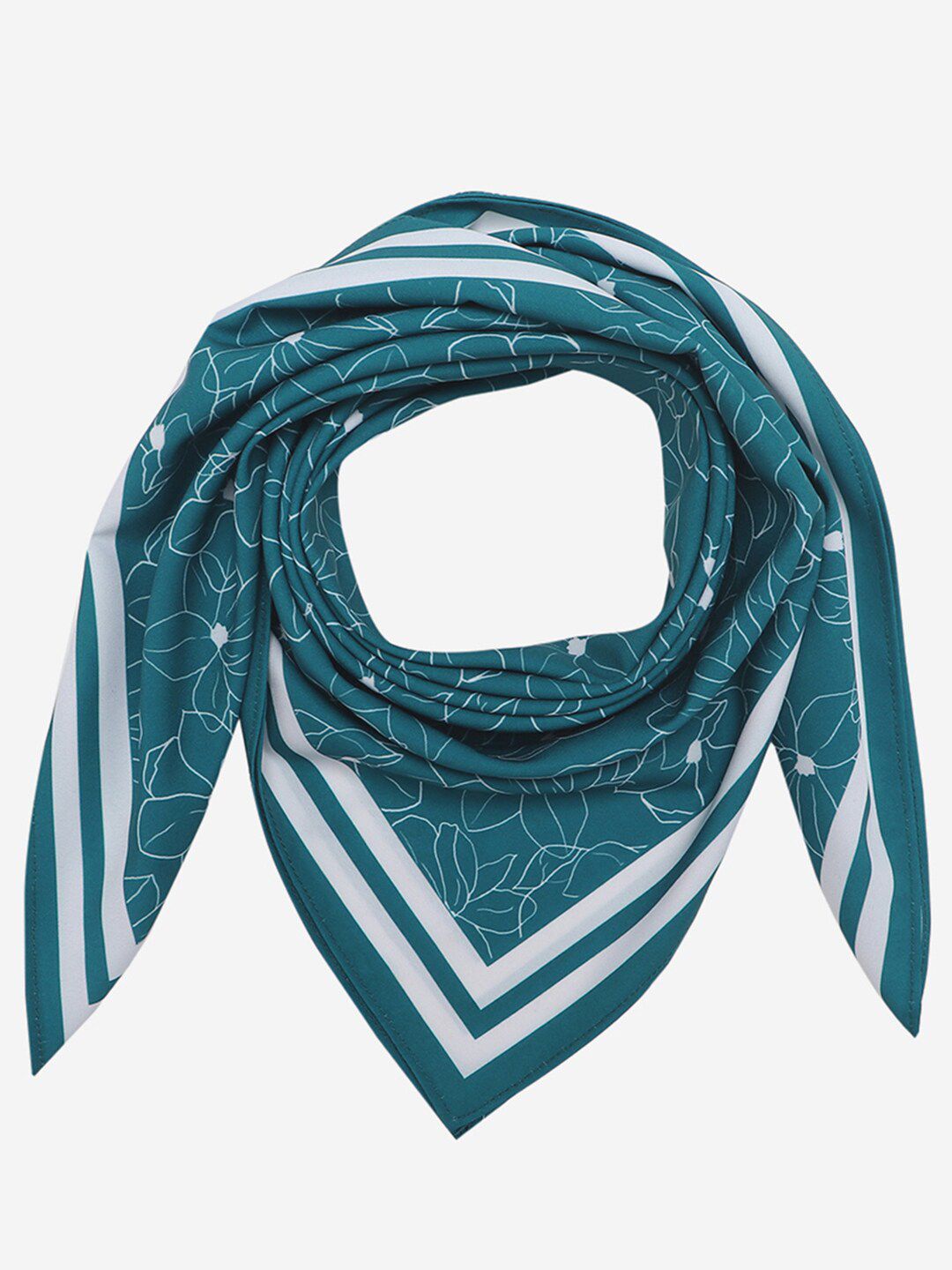 Beau Design Women Blue & White Printed Scarf Price in India