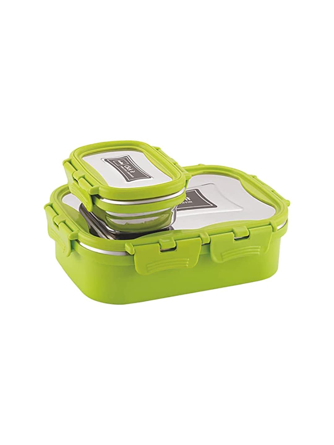 Cello Set of 2 Green Thermo Click Stainless Steel Big Lunch Box Price in India